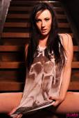 Lauren Wood Lauren Strips From Her T Shirt And Tight Denim Shorts m6vkfghr3c