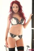 Sian Sayer Sexy Black And White Lingerie With Her Stockings f6vk9t9p4b