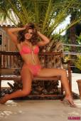 T J Red Lingerie On Bench d6vlb7iv02