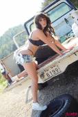 Emma Green Black Bra And Denim Shorts On The Truck-06vlovednd.jpg