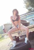 Emma Green Black Bra And Denim Shorts On The Truck 36vlovaltv