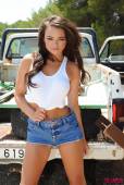 Janine Clarke Janine In Her White Top And Denim Shorts By The Truck-s6vmphnmdv.jpg