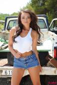Janine Clarke Janine In Her White Top And Denim Shorts By The Truck-r6vmphom5x.jpg