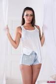 Lara Sancto Lara Peels Off Her Top And Denim Shorts To Reveal Her Lingerie u6vnrwldll