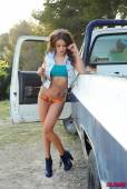 Becky Holt Sexy In Denim On The Truck b6vnv71rdj