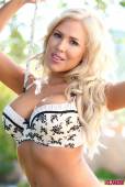 Genna Fox White Black Lingerie On Swing 56vo4ba5fk