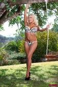 Genna Fox White Black Lingerie On Swing c6vo3xwgm3