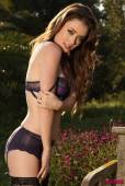 Jessica Impiazzi Stripping From Her Purple Lingerie In The Garden v6vop7iv52