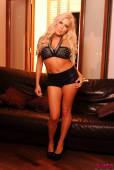 Genna Fox Black Stud Bra And Tight Shorts y6vowqbwcc