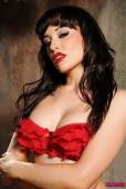 Charlotte Narni Red Lingerie With Fishnet Stockings o6vqubkk7m