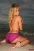 Michelle Cole White Top With Purple Panties On The Beach 06vrtnqplc