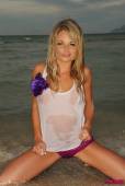 Michelle Cole White Top With Purple Panties On The Beach-46vrtlvwau.jpg
