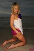 Michelle Cole White Top With Purple Panties On The Beach z6vrtna4h3