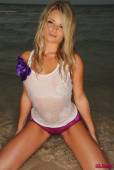 Michelle Cole White Top With Purple Panties On The Beach-u6vrtmc324.jpg