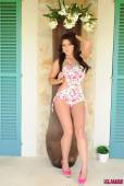 Kat Dee Strips From Floral Bodysuit v6vsd3hofg