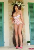 Kat Dee Strips From Floral Bodysuit s6vsd58ulg