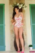 Kat Dee Strips From Floral Bodysuit n6vsd56qib
