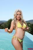 Brandy Brewer Yellow Bikini Poolside Strip m6vsc4mnbd