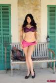 Josie Lilly Pink Top With Purple Lingerie 16vsfjncp0
