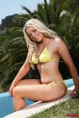 Brandy Brewer Yellow Bikini Poolside Strip j6vsc2rkah