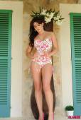 Kat Dee Strips From Floral Bodysuit h6vsd53s7f