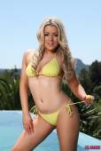 Brandy Brewer Yellow Bikini Poolside Strip c6vsc3tyid
