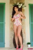 Kat Dee Strips From Floral Bodysuit j6vsd54rvh