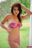 Robyn Hunt Pink Floral Bra And Thong w6vsaknvzx
