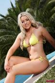 Brandy Brewer Yellow Bikini Poolside Strip r6vsc3fbrq