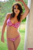 Robyn Hunt Pink Floral Bra And Thong x6vsajsumk