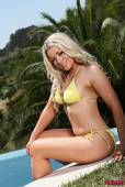 Brandy Brewer Yellow Bikini Poolside Strip e6vsc2qid4
