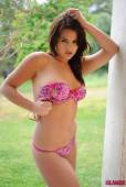 Robyn Hunt Pink Floral Bra And Thong o6vsak74qh
