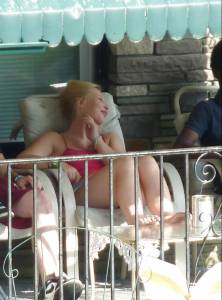 Voyeur Spy Hot Blonde Balcony q7a6bcdu7j