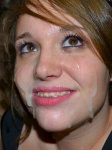 Brunette teen in braces facialed in theater j7auccvjpt