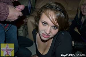 Brunette teen in braces facialed in theater v7auce70i7