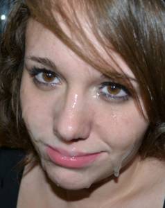 Brunette teen in braces facialed in theater r7auccd4iu