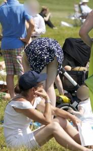 Milf in green thong (upskirt)