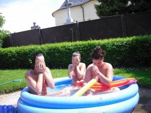 Teens Enjoy a Small pool in the Backyard x 104 c7bh41wcqw