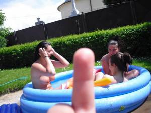 Teens Enjoy a Small pool in the Backyard x 104 57bh42fgao
