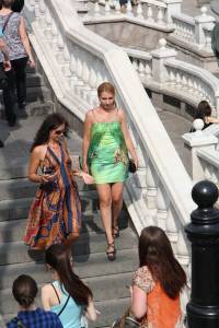Green Dress Upskirt t7bosconci