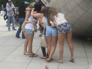 Babes At The Bean - Nice Green Panties! 57bx8m9iww